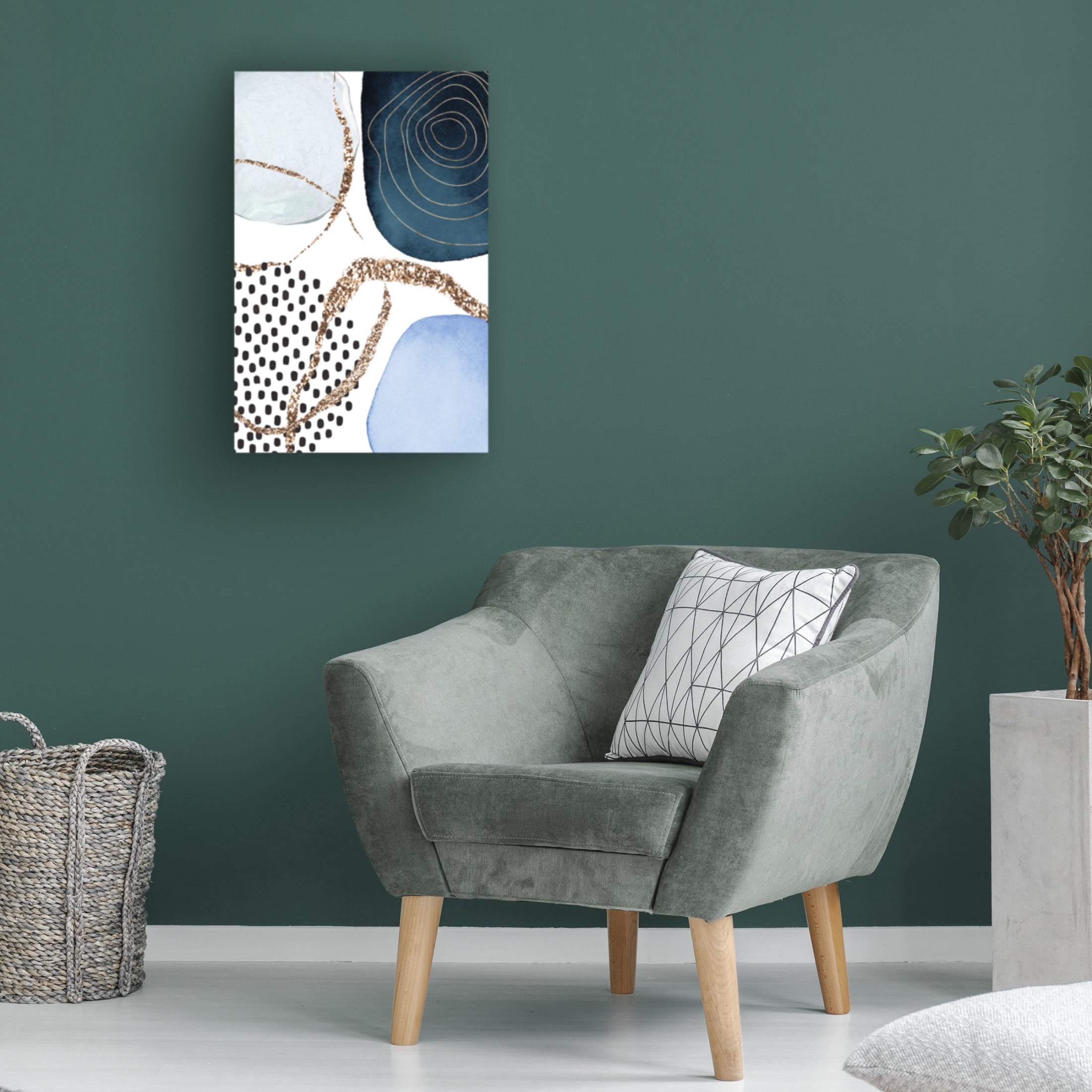 Trademark Fine Art Sally Ann Moss Aesthetic Blues 1 Canvas Wall Art