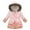 Pink, variant on Toddler Girls' Winter Coat Insulated Long Parka Hooded Puffer Jacket with Faux Fu𝐫 Collar Kids Fleece Lined Down Coat