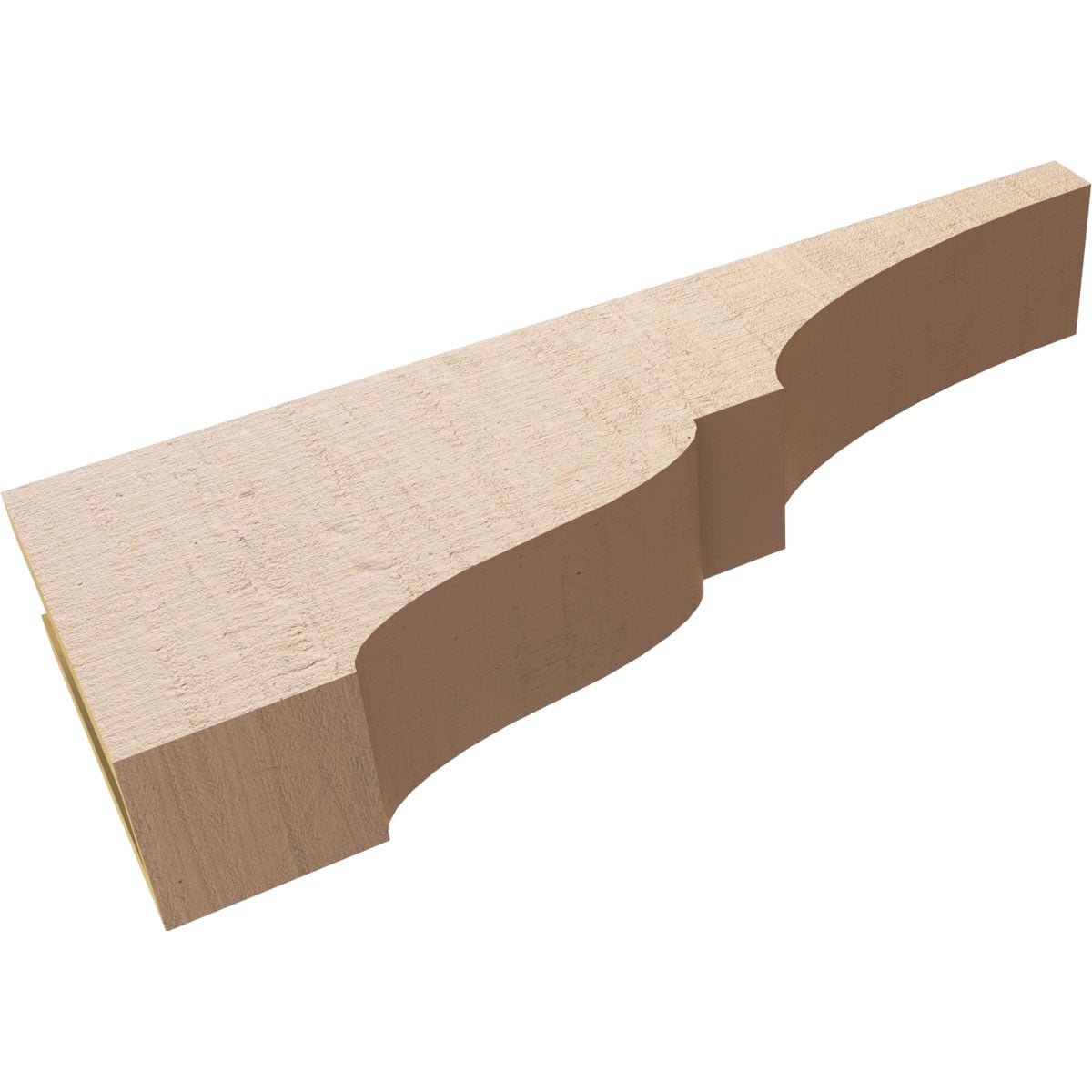 4"W x 24"D x 8"H Thin Asheboro Rough Cedar Woodgrain TimberThane Corbel, Primed Tan