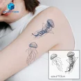 thumbnail image 2 of Pegatina de tatuaje con diseño de medusas oceánicas, resistente al agua, de larga duración, semipermanente, para mujer, tatuaje de hierbas para clavícula y muñeca, 2 of 4
