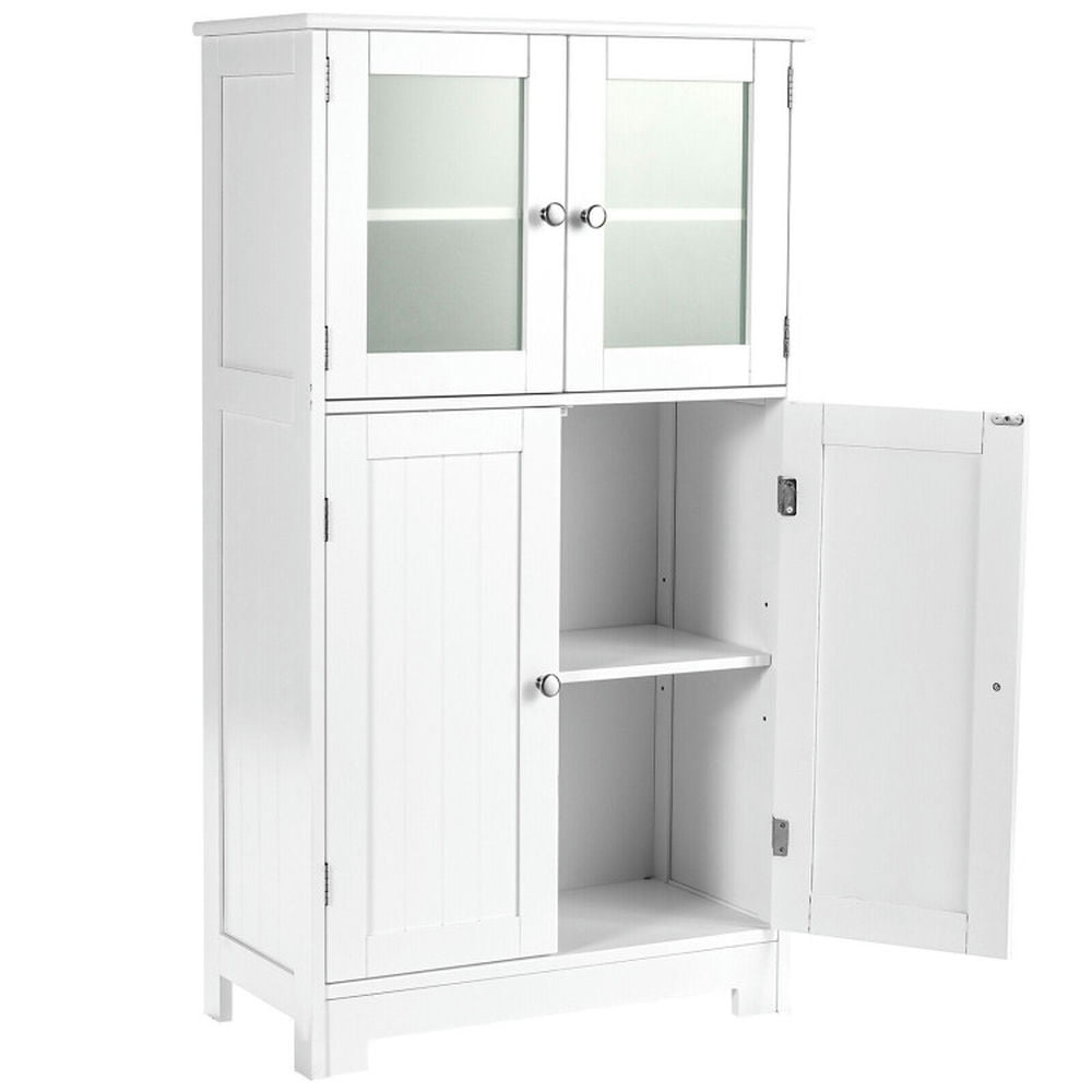 Finihen Bathroom Storage Cabinet, Bathroom Floor Cabinet, Bathroom Floor Storage Locker Kitchen Cabinet with Doors and Adjustable Shelf, for Bathroom, Living Room, Bedroom, Kitchen, White Finihen Bathroom Storage Cabinet, Bathroom Floor Cabinet, Bathroom Floor Storage Locker Kitchen Cabinet with Doors and Adjustable Shelf, for Bathroom, Living Room, Bedroom, Kitchen, White