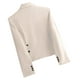 thumbnail image 5 of Blazer para mujer, color liso, solapa con botones, elegante chaqueta de traje, parte superior de poliéster para mujer, 5 of 7