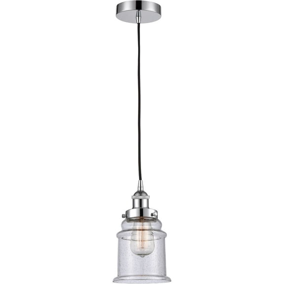 616-1PH-PC-G184 Innovations Lighting Canton - 1 Light Mini Pendant In Industrial Style-10 Inches Tall and 6 Inches Wide-Polished Chrome Finish-Seedy