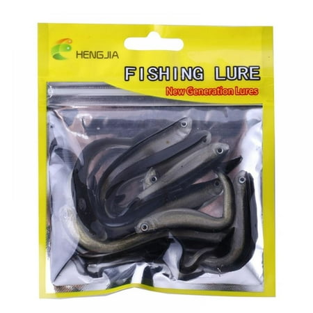 Daboom Fishing Lures Bass Bait Soft Plastic Split Tail Lure Set -10 pcs Jerk Minnow