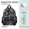 thumbnail image 5 of Basketball and Cap Black Pattern Cute School Backpack Bag for School with Padded Back and Adjustable Shoulder Straps 15.25"x11.5"x5.25", 5 of 5