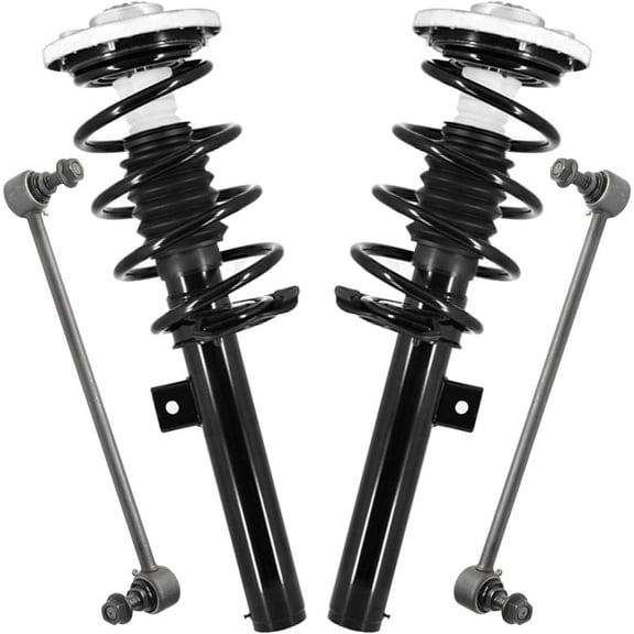 Detroit Axle - Front Struts Sway Bars for 2011-2017 BMW X3 2015-2018 X4, 2 Struts with Coil Spring Assembly 2 Sway Bar Links 2016 Suspension Kit Replacement