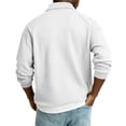 thumbnail image 4 of Knit Polo Shirts Mens Long Sleeve Casual Polo Sweaters Shirt Waffle Textured Collared Sweater White M, 4 of 7