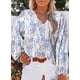 thumbnail image 2 of Blusa Eytino para mujer, talla grande, bohemio, floral, gasa, 3X, blanca, 2 of 6