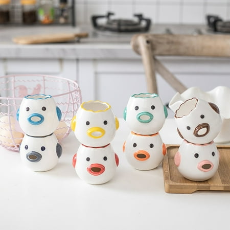 

GROFRY Egg Separator Cute Cartoon Style Chicken Shape Mini Egg White Separator for Kitchen