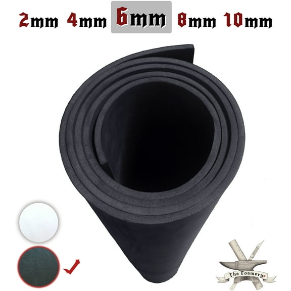 The Foamory 35" x 59" High Density EVA Foam Cosplay, 1-Pack & 6mm Thick - Black