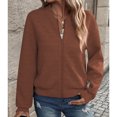 thumbnail image 4 of Women's Baseball Jackets Zip Up Bomberes Jackets Casual Long Sleeve Outerwear Windbreaker, 4 of 8