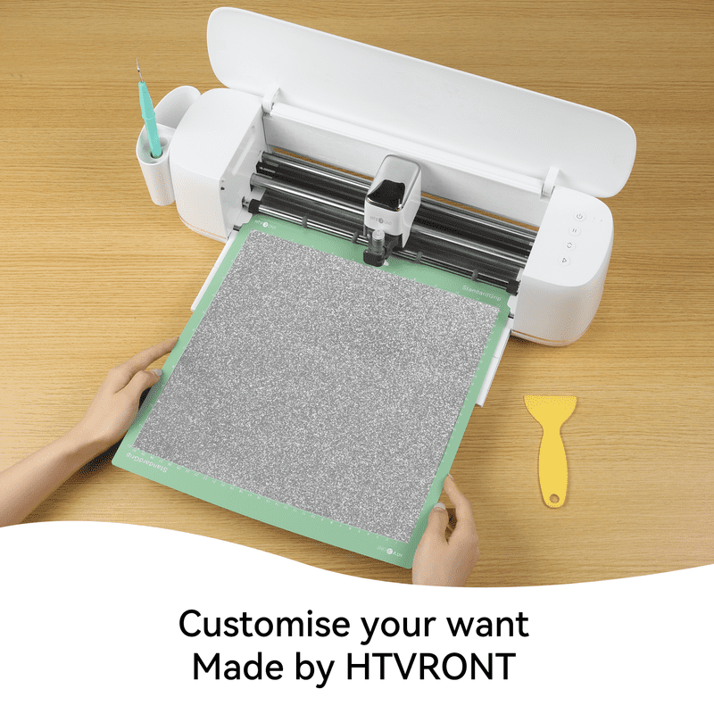 HTVRONT Glitter HTV Vinyl Roll - 12" x 2ft for All Cutting Machines, Easy to Cut & Weed & Transfer-Black