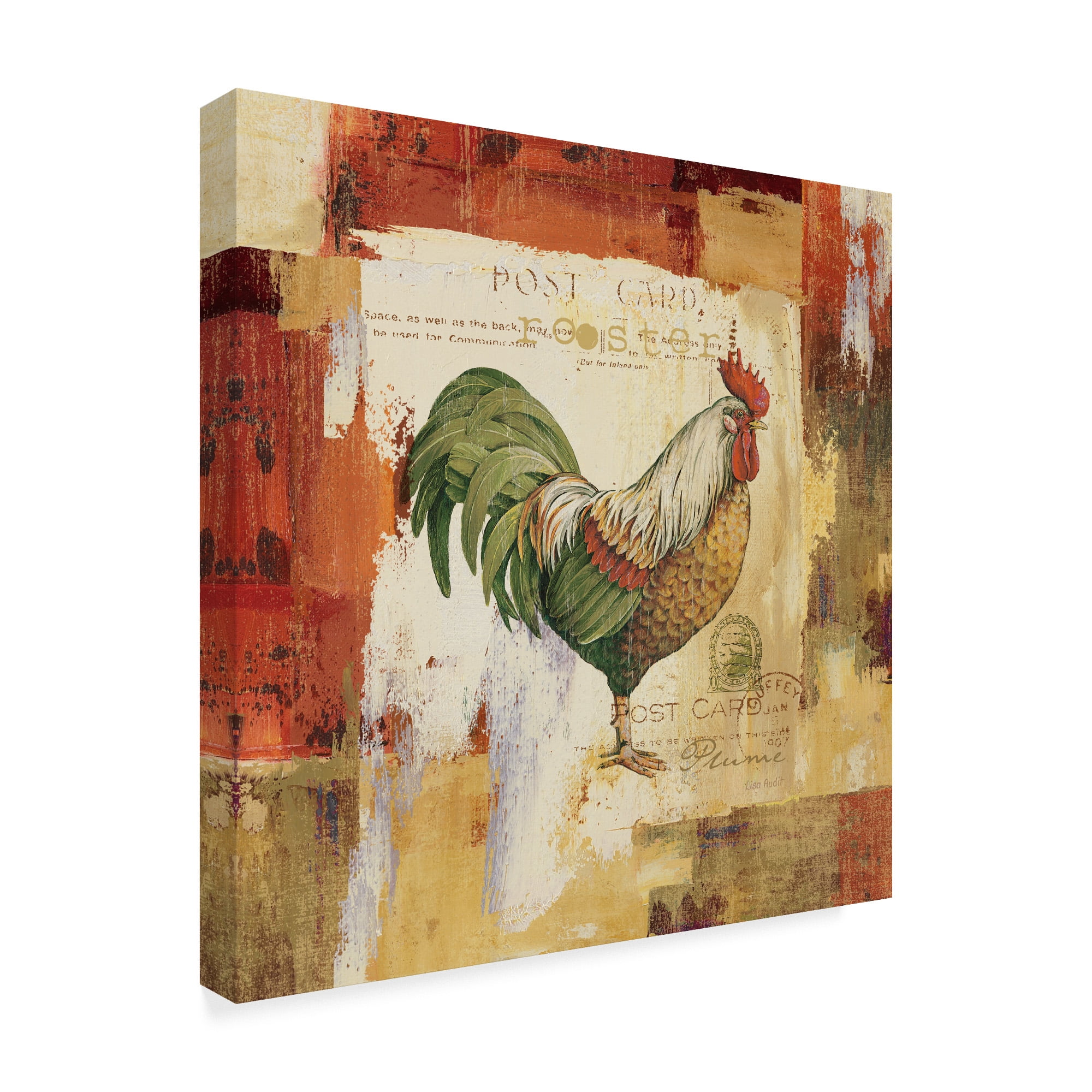 Trademark Fine Art 'Colorful Roosters I' Canvas Art by Lisa Audit