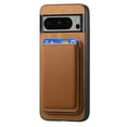 thumbnail image 3 of TECH CIRCLE Case for Google Pixel 9 Pro, Pixel 9 Case 6.3" 2024, PU Leather Phone Case with Removable Magnetic Card Holder Pocket, Compatible with MagSafe, Protective Lightweight Wallet Cover, Brown, 3 of 10