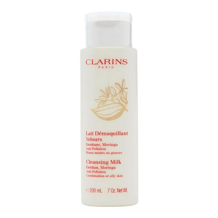 Clarins Cleansing Milk with Gentian, Moringa, 7 Oz - Combination or Oily (Best Cleansing Lotion For Oily Skin)