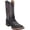 Black, variant on Men's Leather Cowboy Western Boot, Square Toe Midcalf, Rubber Sole