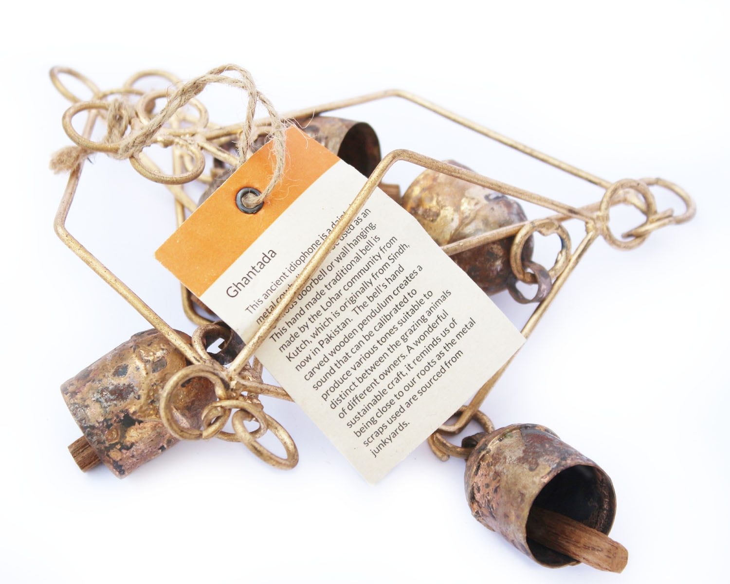 De Kulture Works Bell Metal Barfi Ghantada Wind Chime Hanging Bells for Home & Garden Decor