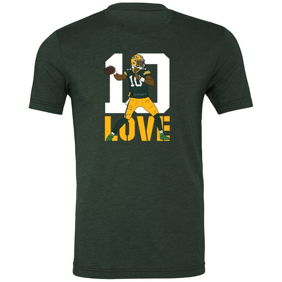 TRIBLEND Jordan Love Packers Touchdown 10 Shirt T-Shirt