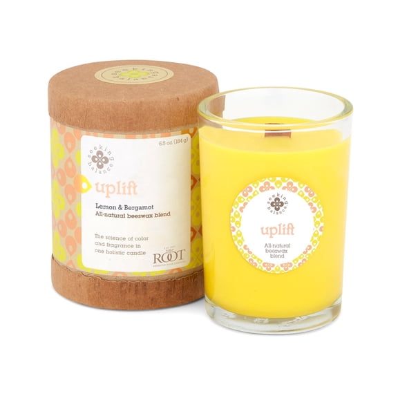 ROOT Candles Seeking Balance® Original Aromatherapy Spa Candle, 6.5 Ounce, Uplift: Lemon & Bergamot