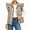 Khaki, variant on Womens Plaid Puffer Vests Ruffle Sleeveless Lightweight Quilted Vest Fall Winter Padded Gilets Coats
