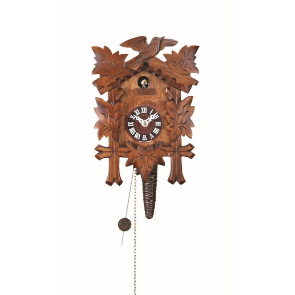 Quarter call cuckoo clock with 1-day movement Five leaves, bird TU 619 nu
