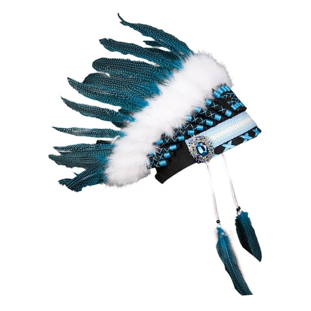 Tocados de plumas decorativos de los americanos utilizados para espectáculos de danza.