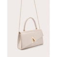 thumbnail image 4 of Women’s Beige Top Handle Handbag, Glossy Patent Leather Style Purse for Party and Daily Use, 4 of 8