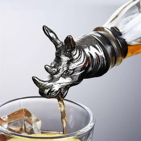

1Piece Red Wine Pourer Zinc Alloy Rhino Lion Leopard Antelope Head Wine Stopper Drink Bar Tools Nightclub Bar Accessories