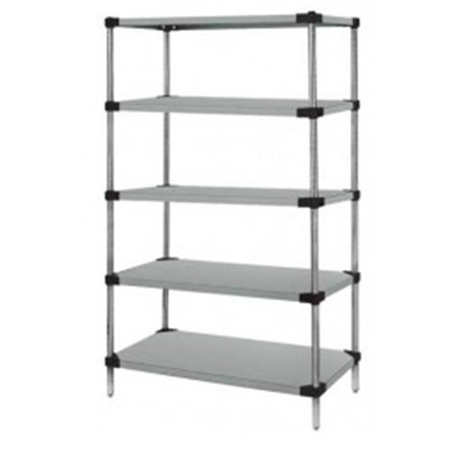 Unité d'Étagères Pleines en Acier Galvanisé à 5 Tablettes - 18 x 24 x 86 Po