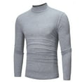 thumbnail image 2 of safuny Men's Winter Slim Basic Pullover Cotton Sweatshirts Fashion Solid Color Long Sleeve Athletic High Neck Workwear Casual Sports Holiday Gray L, 2 of 6