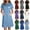 A17 Light Blue, variant on Scrub Dresses for Women Uniforms Wrap Workwear Knee Length Casual Long Sleeve Nursing Dresses with Pockets, Navy M