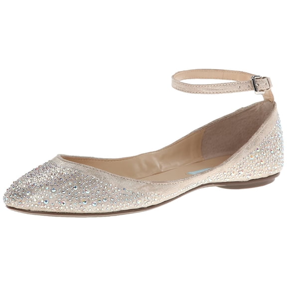 Blue by Betsey Johnson Women's SB Joy Ballet Flat,Champagne Fabric,5 M US