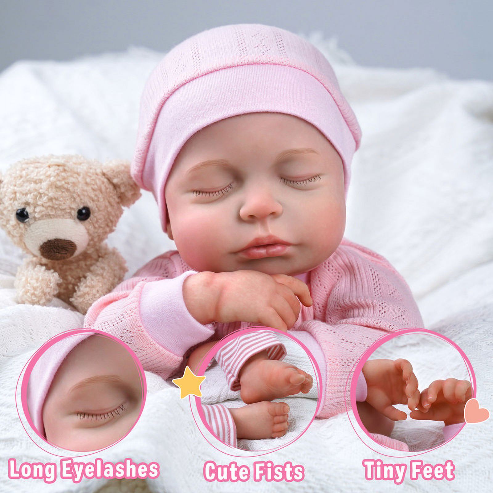 BABESIDE Reborn Baby Dolls, 20 inches Realistic Soft Cloth Body Baby Dolls Toy for Kids Age 3+