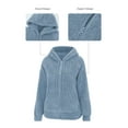 thumbnail image 2 of Giolshon Women Fleece Jacket, Spring and Fall Fashion Fluffy Short Fuzzy Hood Faux Fur Cardigan Coat, 2 of 6