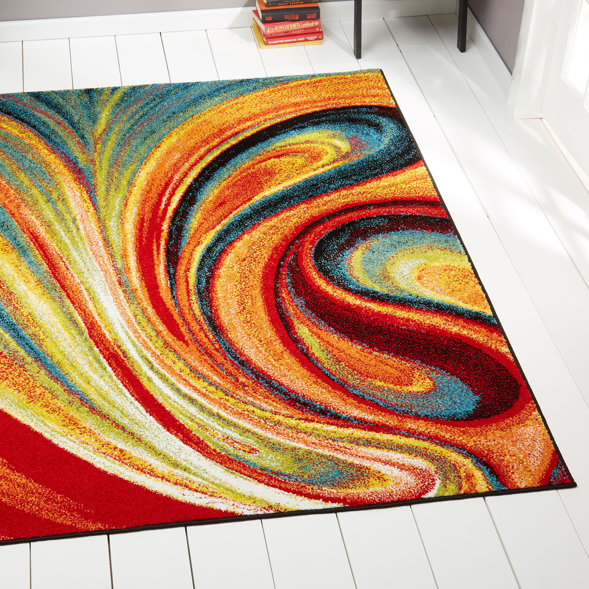 Modern Rug Contemporary Area Rugs Multi Geometric Swirls Lines Abstract Carpet