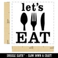 thumbnail image 2 of Let's Eat Knife Fork Spoon Self-Inking Rubber Stamp Ink Stamper - Black Ink - Small 1 Inch, 2 of 7