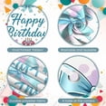 thumbnail image 4 of Blue Theme Banner Floral Design Party Backdrop Cake Pattern Gold Accents Celebration Backdrop for Birthday Party Indoor Decor Party Photography, 4 of 9