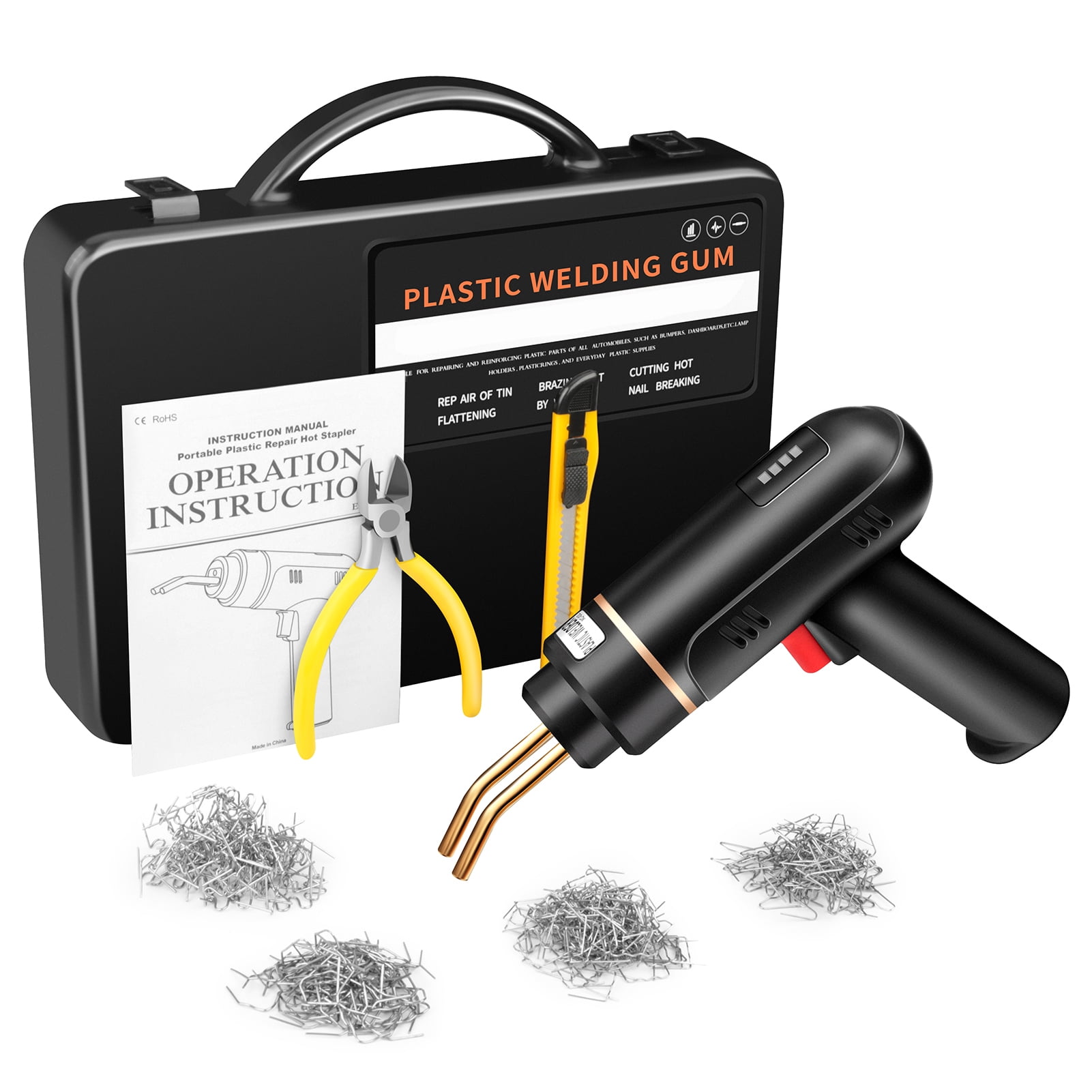 200W Cordless USB Rechargeable Plastic Welder Plastic Welding Kit with 400PCS Hot Staples for Car Bumper Walmart