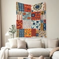thumbnail image 2 of Flannel Fleece Throw Blanket, Soft Large Throw Blanket, Lightweight Cozy Plush Throw Blanket Fit Sofa Bed, 50"x60", Patchwork Floral Pattern, 2 of 7