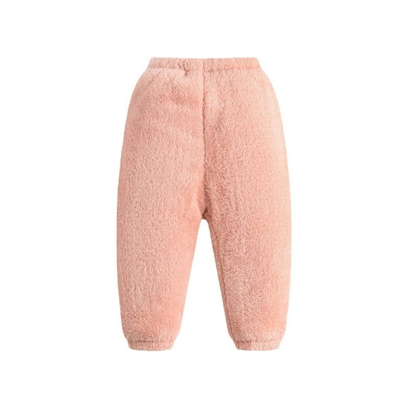 Kovlvoll Newborn Baby Girls Boys Pants Elastic High Waist Velvet Plush Thickened Winter Thermal Fuzzy Trousers