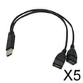 thumbnail image 1 of Adaptador de cable divisor USB 2.0 Baoblaze macho a 2 hembra 5 piezas, 1 of 8
