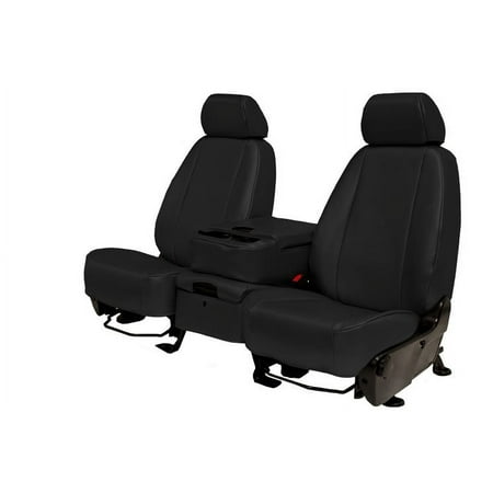 CalTrend Front Buckets Carbon Fiber Seat Covers for 2012-2013 Cadillac Escalade - CD465-01FC Black Insert with Black Trim