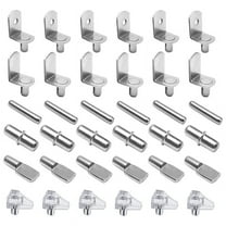 72Pcs Shelf Pegs Support Kit, 6 Styles Pins, Nickel Plated Cabinet for Shelves Bookcase Bookshelf