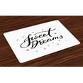 thumbnail image 1 of Sweet Dreams Placemats Set of 4 Hand Written Style Motivational Quote Calligraphy with Little Stars and Hearts, Washable Fabric Place Mats for Dining Room Kitchen Table Decor,Multicolor, by Ambesonne, 1 of 4