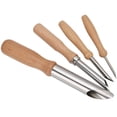 thumbnail image 3 of 4PCs Ceramic Tool Stainless Steel Hole Puncher Round Wooden Handle Handmade Set, 3 of 13
