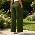 thumbnail image 6 of ClodeEU Women Elastic Drawstring High Waist Wide Leg Sweatpants,Casual Loose Pants with Pockets Army Green,Women's Plus L, 6 of 6