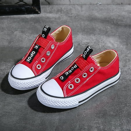 

Girls Boys Slip On Canvas Shoes Soft Sole Anti Slip Lightweight Breathable Sneakers Christmas