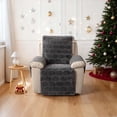 thumbnail image 4 of CJC Plush Recliner Chair Cover, Lazy Boy Chair Cover, Soft Washable Recliner Cover with Anti-Slip Elastic Straps, Pet-Friendly & Machine Washable, Gray, 4 of 12