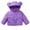 Purple, variant on Boys Girls' Puffer Jackets Long Sleeve Button Zip up Ear Hooded Quilted Jackets Warm Outwear Coats with Pockets(Red,5-6 Years)