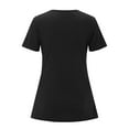 thumbnail image 3 of Womens Tops Womens Summer Fashion Short Sleeve V Neck Ribbed Shirt Top Summer Solid Color Casual T Shirt Mesh Panel Long Sleeve Undershirt for Women Ringer Tee Womens Athletic Tee Stripe Shirt Black S, 3 of 4